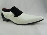 Rossellini Hackney Men Shoes Black White Nubuck Leather Lined Pointed Wedding - BOOTSANDLEATHER